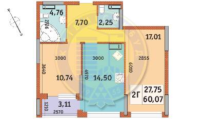 3-кімнатна 60.07 м² в ЖК Урлівський-2 від 28 476 грн/м², Київ