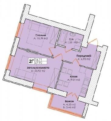 2-комнатная 47.92 м² в ЖК Life от 18 000 грн/м², пгт Гостомель