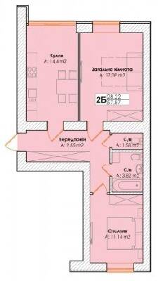 2-комнатная 57.87 м² в ЖК Life от 18 000 грн/м², пгт Гостомель