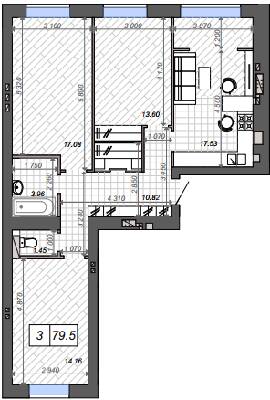 3-комнатная 79.5 м² в ЖК Новые Метры Park от 24 000 грн/м², г. Ирпень