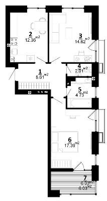 2-кімнатна 65.75 м² в ЖК City Lake від 24 500 грн/м², с. Шевченкове