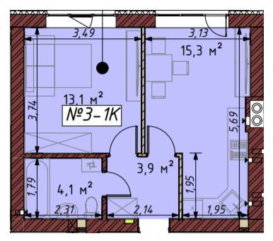 1-кімнатна 36.4 м² в ЖК Гостомельські Липки-5 від 11 500 грн/м², смт Гостомель