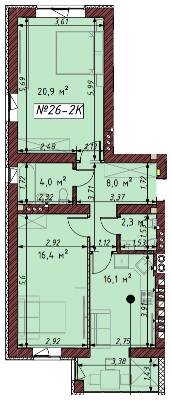 2-кімнатна 67.7 м² в ЖК Гостомельські Липки-5 від 12 500 грн/м², смт Гостомель