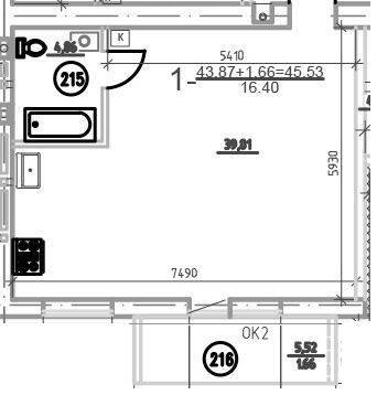 1-комнатная 45.53 м² в ЖК Слобожанская Слобода от 21 000 грн/м², пгт Слобожанское