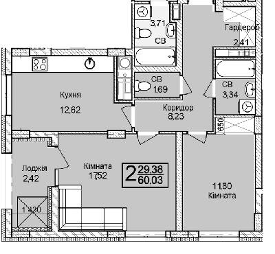 2-комнатная 60.03 м² в ЖК Леополь Таун от 26 000 грн/м², Львов