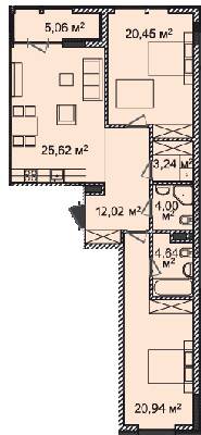 2-кімнатна 95.77 м² в ЖК Montreal House від 56 129 грн/м², Київ