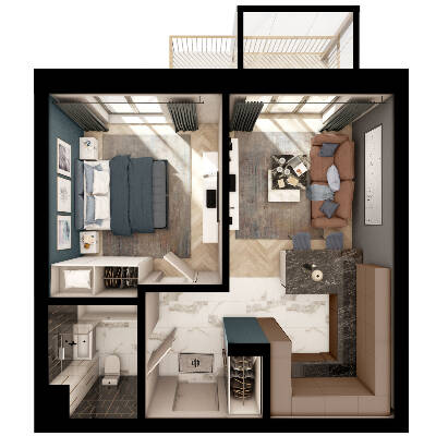 1-комнатная 47.38 м² в ЖК Illinsky House от 96 165 грн/м², Киев