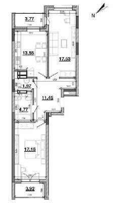 2-комнатная 74.07 м² в ЖК Львовская Площадь от 54 402 грн/м², Киев
