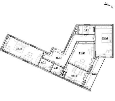 3-комнатная 115.77 м² в ЖК Львовская Площадь от 48 250 грн/м², Киев