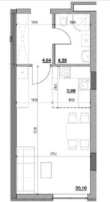1-комнатная 33.32 м² в ЖК Голоські кручі от 30 400 грн/м², Львов