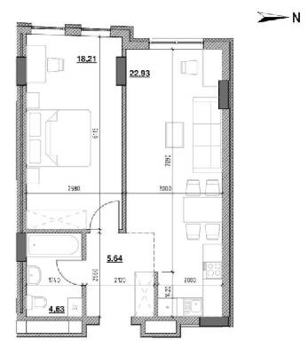 1-комнатная 51.41 м² в ЖК Голоські кручі от 33 524 грн/м², Львов