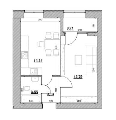 1-комнатная 40.02 м² в ЖК Компаньон от 17 934 грн/м², с. Сокольники