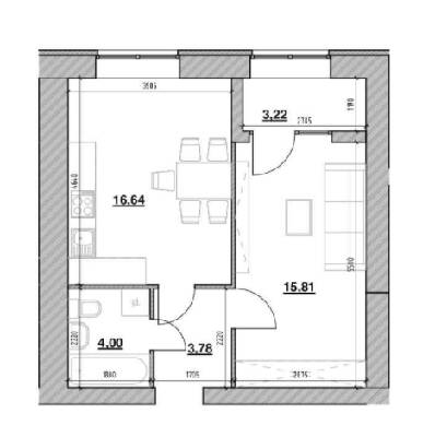 1-комнатная 43.45 м² в ЖК Компаньон от 17 586 грн/м², с. Сокольники
