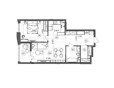 1-комнатная 64.86 м² в ЖК Krauss Gallery от 111 150 грн/м², Киев