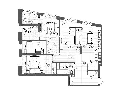 2-комнатная 99.84 м² в ЖК Krauss Gallery от 104 900 грн/м², Киев
