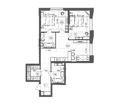 2-комнатная 70.16 м² в ЖК Krauss Gallery от 111 150 грн/м², Киев