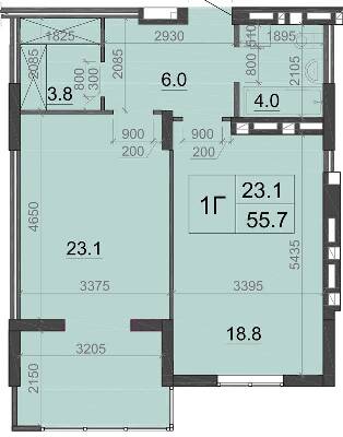 1-комнатная 55.7 м² в ЖК Визави от 19 000 грн/м², Луцк