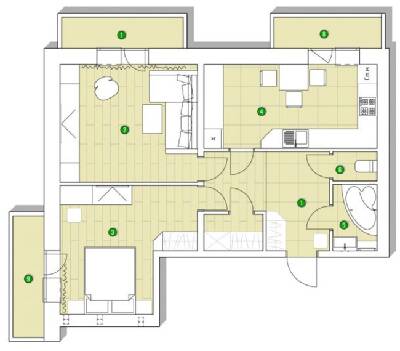 2-кімнатна 64.65 м² в ЖК Центральний від 15 411 грн/м², смт Великодолинське