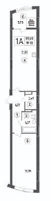 1-кімнатна 59.65 м² в ЖК Aquamarine від 20 950 грн/м², м. Українка
