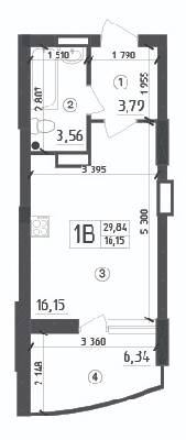 1-кімнатна 29.84 м² в ЖК Aquamarine від 20 950 грн/м², м. Українка