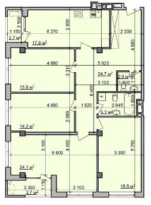 4-кімнатна 126.2 м² в ЖК Октава від 41 200 грн/м², Харків