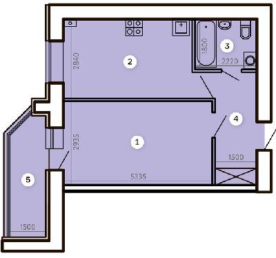 1-кімнатна 42.92 м² в ЖК Kvartal від 37 000 грн/м², Запоріжжя