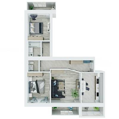 3-кімнатна 90.3 м² в ЖК Living Park "Нова Будова-2" від 13 500 грн/м², с. Мукша Китайгородська