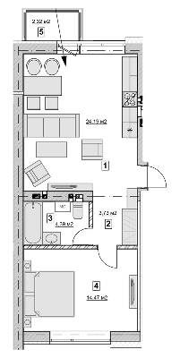 1-кімнатна 47.5 м² в ЖК Троянда на Граніті від 14 650 грн/м², м. Дрогобич
