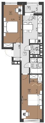 2-кімнатна 61.8 м² в ЖК Парус City від 26 450 грн/м², Львів