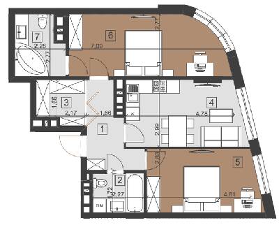2-кімнатна 67.9 м² в ЖК Парус City від 26 450 грн/м², Львів