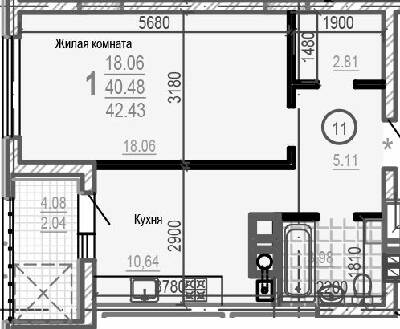 1-комнатная 42.43 м² в ЖК Брюссель от 45 000 грн/м², Харьков