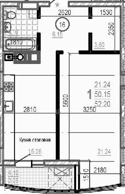 1-комнатная 52.2 м² в ЖК Брюссель от 45 000 грн/м², Харьков