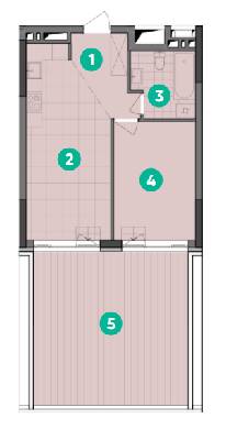 1-кімнатна 55.03 м² в ЖК Dibrova Park від 24 300 грн/м², Київ