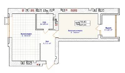 1-кімнатна 47.91 м² в ЖК Grand Country Irpin від 22 050 грн/м², м. Ірпінь