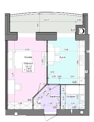 1-комнатная 44.12 м² в ЖК Барви от 12 000 грн/м², Хмельницкий