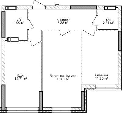 2-кімнатна 58.91 м² в ЖК City Park від 21 500 грн/м², м. Ірпінь