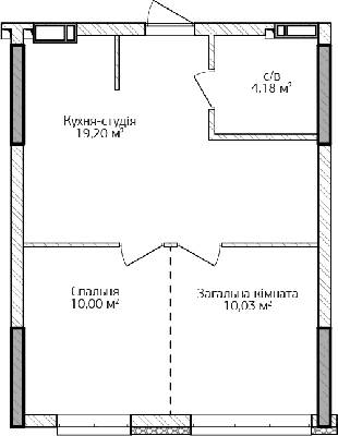 1-кімнатна 43.41 м² в ЖК City Park від 25 500 грн/м², м. Ірпінь