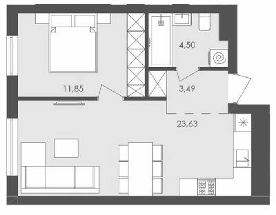 1-кімнатна 43.37 м² в ЖК Avalon Holiday від 17 000 грн/м², с. Сокільники