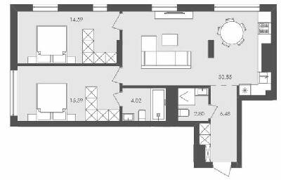 2-кімнатна 74.03 м² в ЖК Avalon Holiday від 20 000 грн/м², с. Сокільники