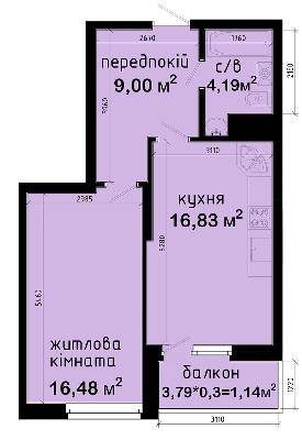 1-кімнатна 47.64 м² в ЖК Авеню 42 від 53 835 грн/м², Київ