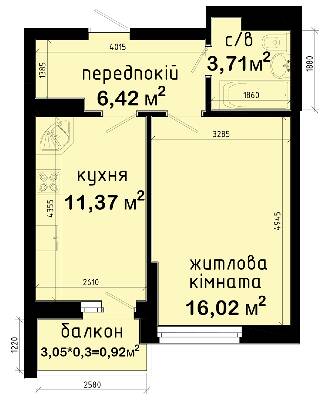 Однокімнатні в ЖК Авеню 42