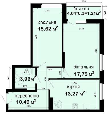 2-кімнатна 62.3 м² в ЖК Авеню 42 від 44 000 грн/м², Київ