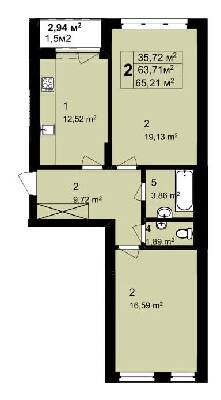 2-кімнатна 65.21 м² в ЖК Q-6 "Quoroom Perfect Town" від 28 250 грн/м², Львів