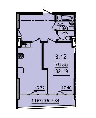 2-кімнатна 82.19 м² в Апарт-комплекс Каліпсо від 36 300 грн/м², Одеса
