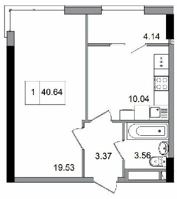 1-кімнатна 40.64 м² в ЖМ ARTVILLE від 22 400 грн/м², смт Авангард