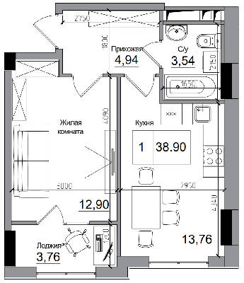 1-кімнатна 38.9 м² в ЖМ ARTVILLE від 18 200 грн/м², смт Авангард