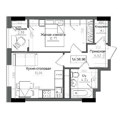 1-кімнатна 36.96 м² в ЖМ ARTVILLE від 22 900 грн/м², смт Авангард