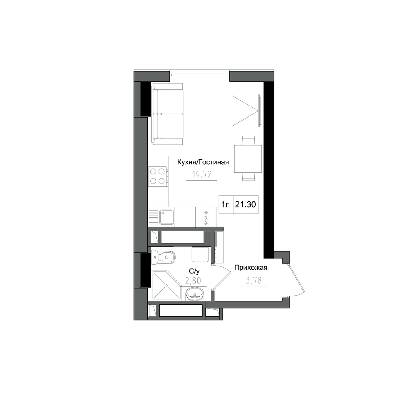 Студія 21.3 м² в ЖМ ARTVILLE від 17 200 грн/м², смт Авангард