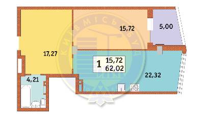 1-кімнатна 62.02 м² в ЖК Costa fontana від 29 700 грн/м², Одеса