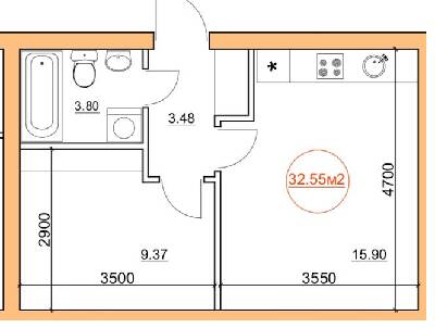 1-кімнатна 32.55 м² в ЖК Петрівський від 18 250 грн/м², с. Святопетрівське